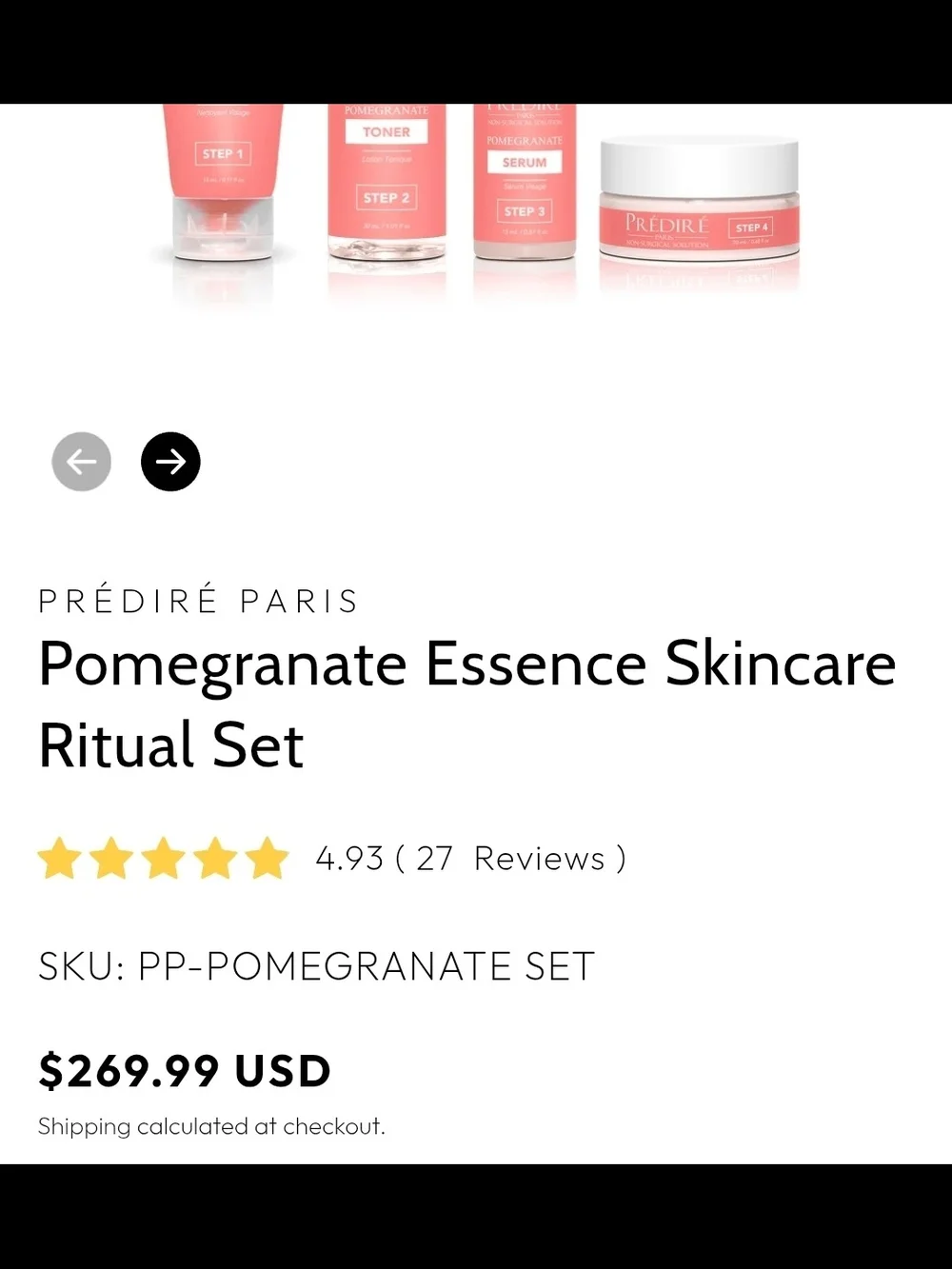 BRAND NEW- Prédiré Pomegranate Essence Skincare Ritual Set - RETAILS FOR $269.99